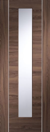 Forli Pre-Finished Internal Walnut Door with Clear Glass